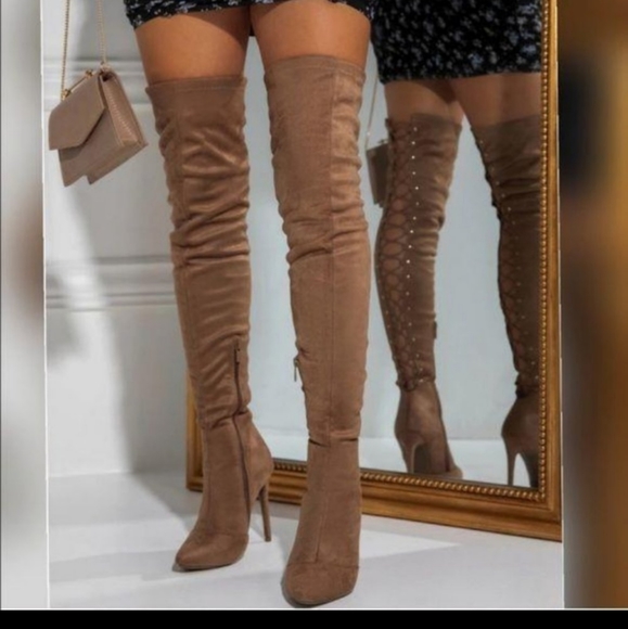 🆕 NIB Taupe Over the Knee Boots - Picture 11 of 11